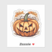 Halloween: Großer Kürbis -  Aufkleber (Blatt)