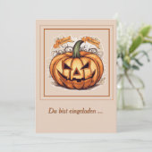 Halloween: Großer Kürbis  -  Einladung (Stehend Vorderseite)