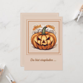 Halloween: Großer Kürbis  -  Einladung