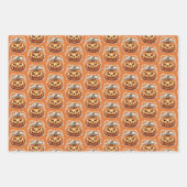 Halloween: Großer Kürbis -  Geschenkpapier Set (Vorderseite)