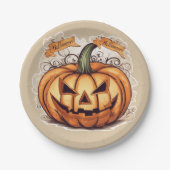 Halloween: Großer Kürbis -  Pappteller (Vorderseite)