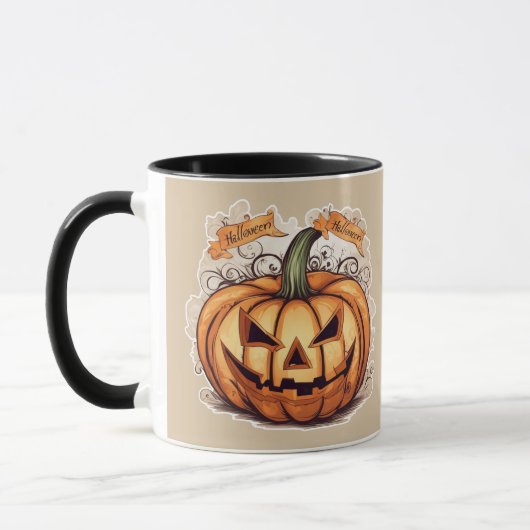 Halloween: Großer Kürbis -  Tasse (Links)