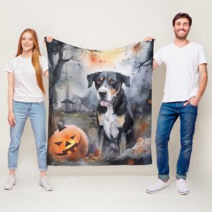 Halloween Grosser Schweizer Mit Kürbissen Gruselig Fleecedecke