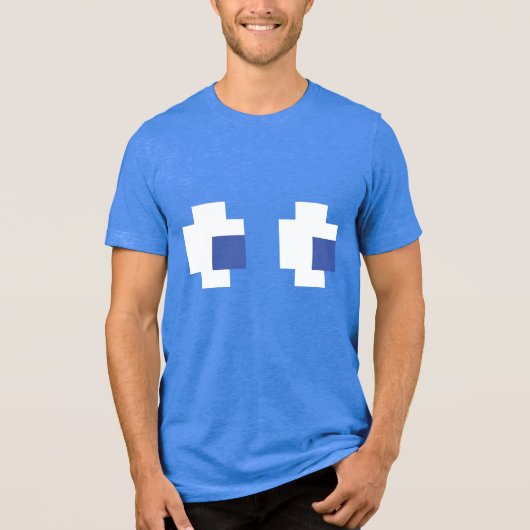 Halloween Group Costume Retro Arcade Game Ghost Tri-Blend Shirt (Vorderseite)