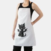 Halloween Grumpy Black Kitten In Bat Costume Schürze (InSitu)