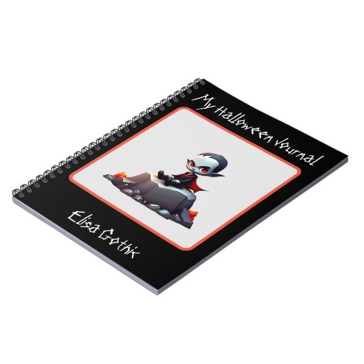 Halloween Grumpy Vampire Spiral Notebook Notizblock (Linke Seite)