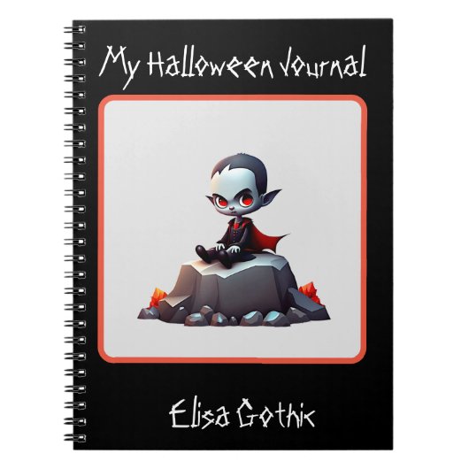 Halloween Grumpy Vampire Spiral Notebook Notizblock (Vorderseite)