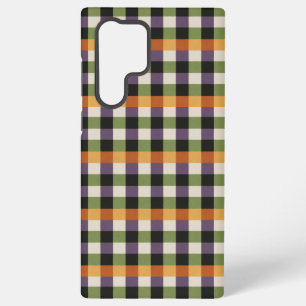 Halloween grün, lila & schwarz Gingham-Muster Samsung Galaxy Hülle