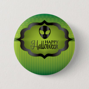 Halloween-grüne Alien Button