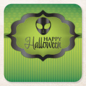 Halloween-grüne Alien Rechteckiger Pappuntersetzer (Vorderseite)