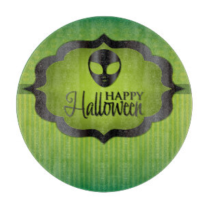 Halloween-grüne Alien Schneidebrett