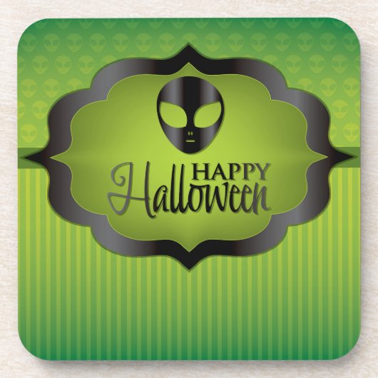 Halloween-grüne Alien Untersetzer (Vorderseite)