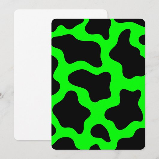 halloween, grüne Kuh Einladung (Vorne/Hinten)