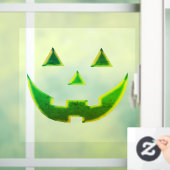 Halloween-grüne Kürbislaterne beängstigend Fensteraufkleber (Zuhause)