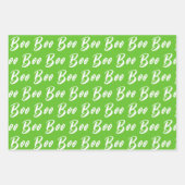 Halloween-grünes Boottextmuster Geschenkpapier Set (Vorderseite 3)