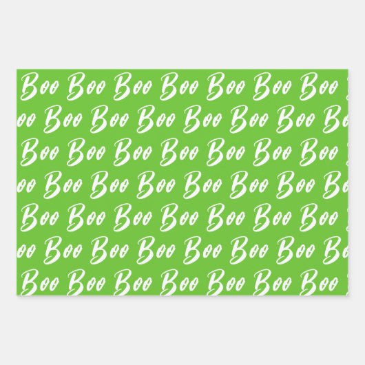 Halloween-grünes Boottextmuster Geschenkpapier Set (Vorderseite 2)