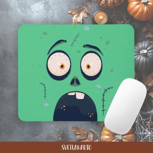 Halloween-Grünes Erschrockenes Zombie-Mauspad Mousepad