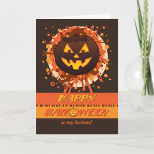 Halloween Grunge Pumpkin, für Husband - Funny Karte
