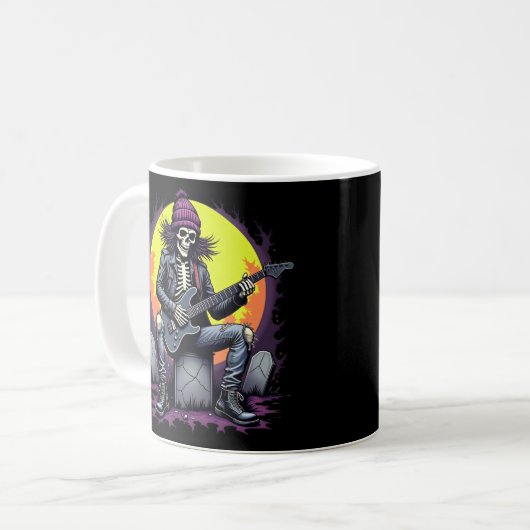 Halloween Grunge Skeleton Kaffeetasse (Vorderseite Links)