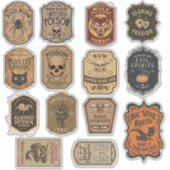 Halloween Gruppe von 14 Zaubertrank Flasche Aufkleber (Vorderseite)