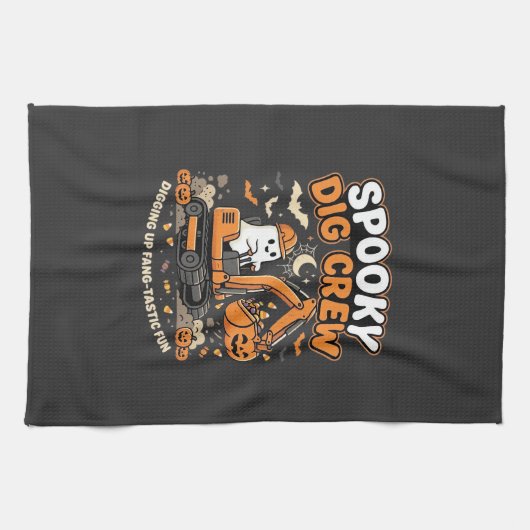Halloween Grusel-Ausgrabungs-Crew Geschirrtuch (Horizontal)