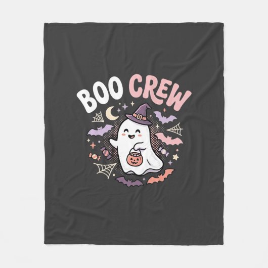 Halloween Grusel Crew Geist Fleecedecke (Vorderseite)