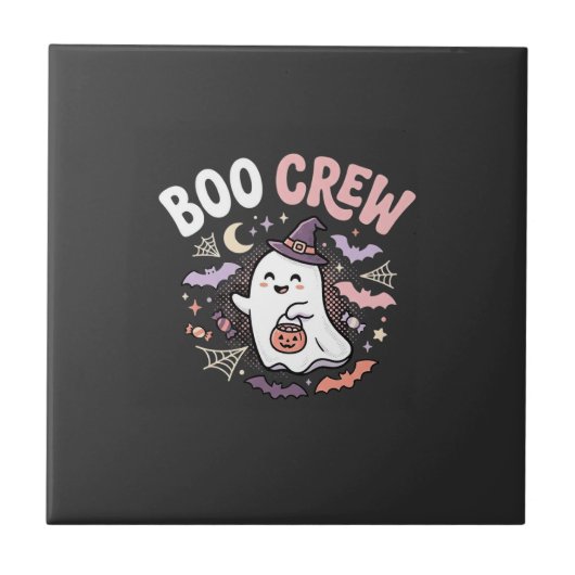 Halloween Grusel Crew Geist Fliese (Vorderseite)