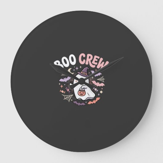 Halloween Grusel Crew Geist Große Wanduhr (Vorderseite)