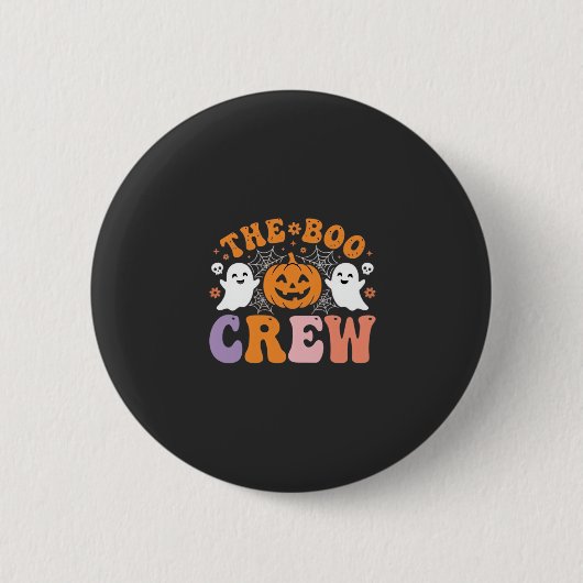 Halloween Grusel-Crew Geist Kürbis Design_1 Button (Vorderseite)