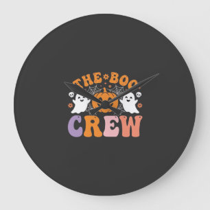Halloween Grusel-Crew Geist Kürbis Design_1 Große Wanduhr