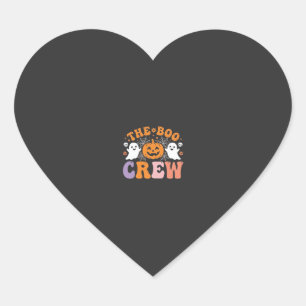 Halloween Grusel-Crew Geist-Kürbis-Design_1 Herz-Aufkleber