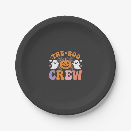 Halloween Grusel-Crew Geist-Kürbis-Design_1 Pappteller (Vorderseite)