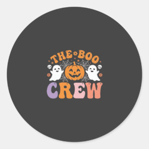 Halloween Grusel-Crew Geist-Kürbis-Design_1 Runder Aufkleber