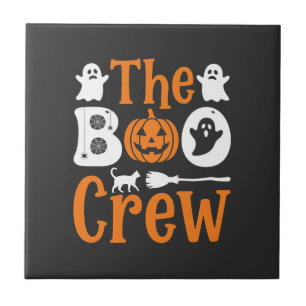 Halloween Grusel Crew Geist Kürbis Katze Design Fliese