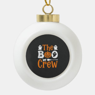 Halloween Grusel Crew Geist Kürbis Katze Design Keramik Kugel-Ornament
