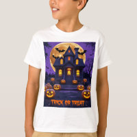 Halloween Grusel-Haus T-Shirt | Gruselige Kürbisse