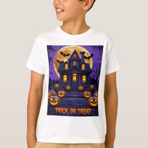 Halloween Grusel-Haus T-Shirt Gruselige Kürbisse