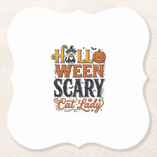 Halloween Grusel Katzenlady Vintage Katze-Shirt-De Untersetzer