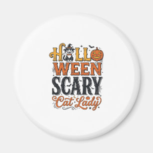Halloween Grusel Katzenlady Vintage-Katzen-Shirt-D Magnet