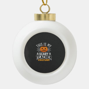Halloween-Grusel-Lehrer-Kostüm-Kürbis-Design Keramik Kugel-Ornament