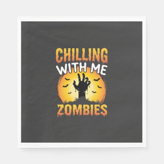 Halloween Grusel Mit Mir Zombies Grafik Serviette (Vorderseite)