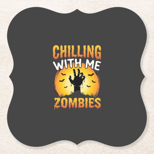 Halloween Grusel Mit Mir Zombies Grafik Untersetzer (Vorderseite)