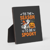 Halloween Grusel-Saison Katze Geist Kürbis Fotoplatte (Vorderseite)