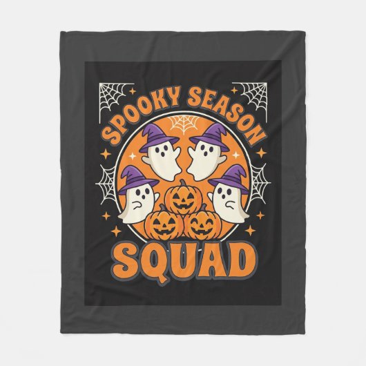 Halloween Grusel-Saison-Squad-Geist-Kürbis-Design Fleecedecke (Vorderseite)