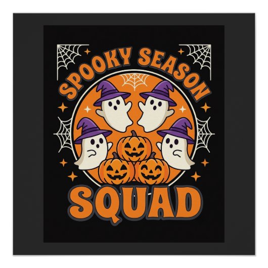 Halloween Grusel-Saison-Squad-Geist-Kürbis-Design Poster (Vorderseite)