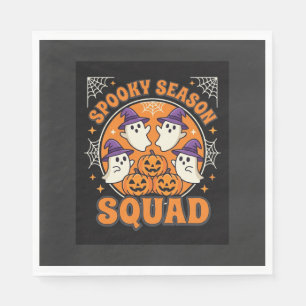 Halloween Grusel-Saison-Squad-Geister-Kürbis-Desig Serviette