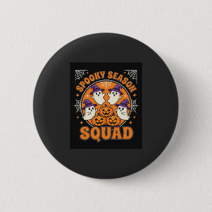 Halloween Grusel-Saison-Team Geist-Kürbis-Design Button