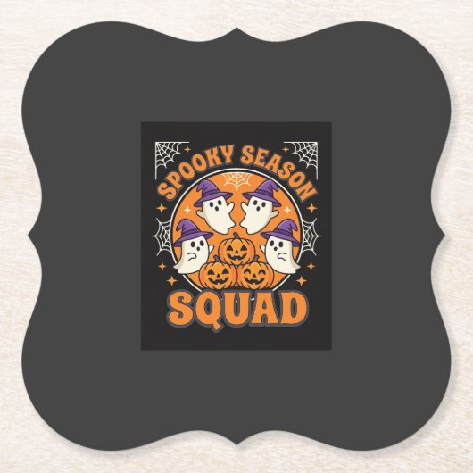 Halloween Grusel-Saison-Team Geist-Kürbis-Design Untersetzer (Vorderseite)