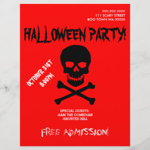 Halloween Grusel-Schädel-Party-Ankündigungsflyer Flyer