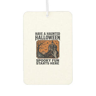 Halloween Grusel-Shirt Spukig Vintage-Party-Design Autolufterfrischer